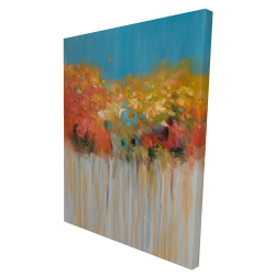 Colorful abstract flowers on a grey background