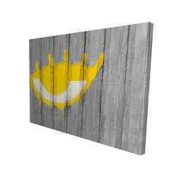 Yellow eye graffiti on a container