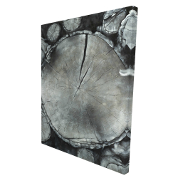 Toile 36 x 48 - 3D - Bûches de bois empilées