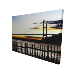 Toile 36 x 48 - 3D - Pont au couché du soleil