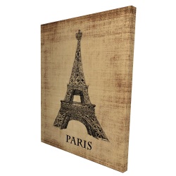 Toile 36 x 48 - 3D - Illustration de la tour eiffel