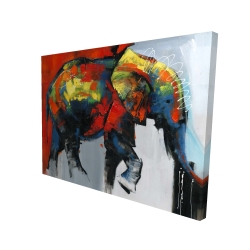 Abstract and colorful elephant in motion