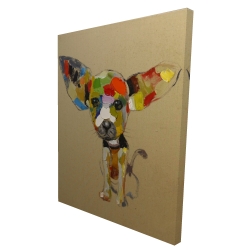 Canvas 36 x 48 - 3D - Abstract colorful chihuahua