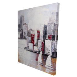 Sailboats and urban city