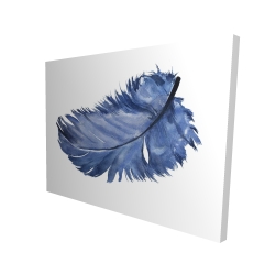 Plume bleue à l'aquarelle