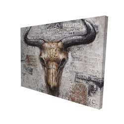 Canvas 36 x 48 - 3D - Bull skull with typography