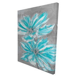 Canvas 36 x 48 - 3D - Two little abstract blue flowers