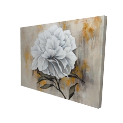 Toile 36 x 48 - 3D - Pivoine blanche