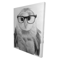 Canvas 36 x 48 - 3D - Realistic barn owl with glasses
