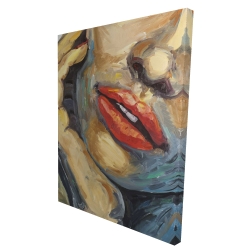 Canvas 36 x 48 - 3D - Irresistible lips closeup