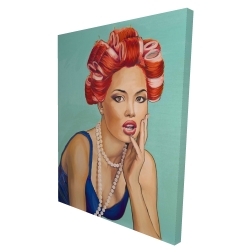 Canvas 36 x 48 - 3D - Pin up girl with curlers
