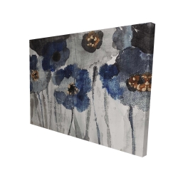 Canvas 36 x 48 - 3D - Blue blurry flowers