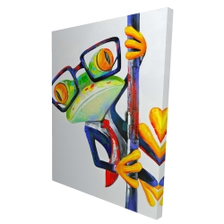 Canvas 36 x 48 - 3D - Funny frog with glasses