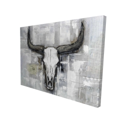 Canvas 36 x 48 - 3D - Bull skull on an industrial background