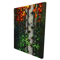 Canvas 36 x 48 - 3D - Birch with two-tone leaves