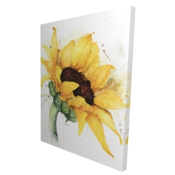 Watercolor sunflower with paint splash