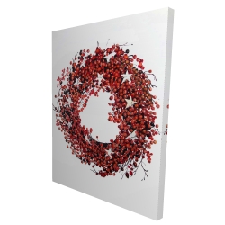 Canvas 36 x 48 - 3D - Red berry wreath
