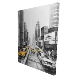 Canvas 36 x 48 - 3D - Yellow taxis in new york