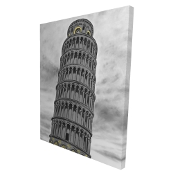 Canvas 36 x 48 - 3D - Tower of pisa in italy