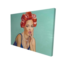 Pin up girl with curlers
