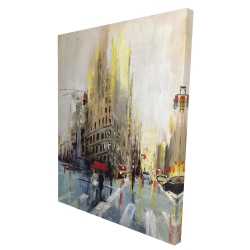 Canvas 36 x 48 - 3D - Abstract rainy street