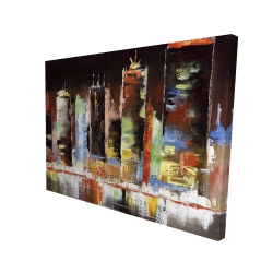Canvas 36 x 48 - 3D - Cityscape by night