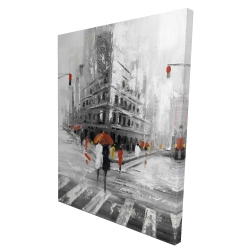 Greyish flatiron building