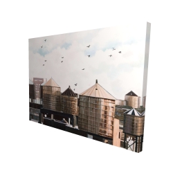 Canvas 36 x 48 - 3D - Water towers