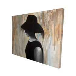 Canvas 48 x 60 - 3D - Audrey hepburn with a big hat