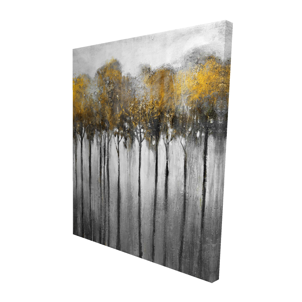 Toile 48 x 60 - 3D - Forêt abstraite jaune