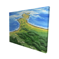 Canvas 48 x 60 - 3D - Golf course on the coast