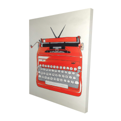 Canvas 48 x 60 - 3D - Red typewritter machine