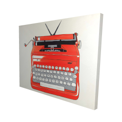 Canvas 48 x 60 - 3D - Red typewritter machine