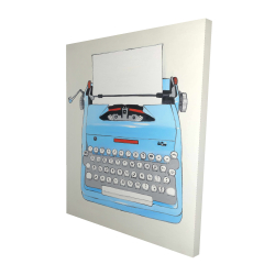 Canvas 48 x 60 - 3D - Blue typewritter machine