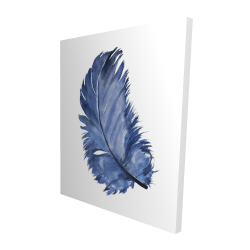 Plume bleue à l'aquarelle