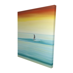 Canvas 48 x 60 - 3D - A surfer by dawn