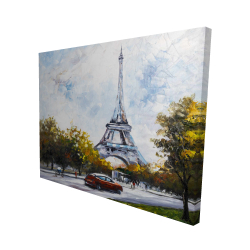 Canvas 48 x 60 - 3D - Driving near the eiffel tower