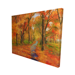 Canvas 48 x 60 - 3D - Autumn trail in the forest