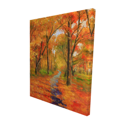 Canvas 48 x 60 - 3D - Autumn trail in the forest