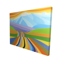 Canvas 48 x 60 - 3D - Mountain road multicolored