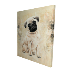 Canvas 48 x 60 - 3D - Small pug dog