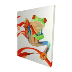 Canvas 48 x 60 - 3D - Red-eyed frog