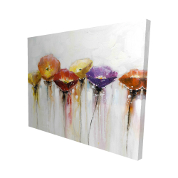 Canvas 48 x 60 - 3D - Multiple colorful abstract flowers