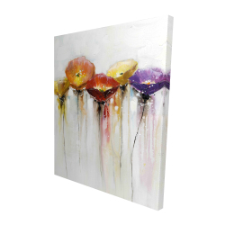 Canvas 48 x 60 - 3D - Multiple colorful abstract flowers