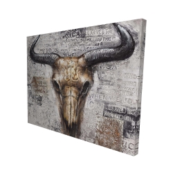 Canvas 48 x 60 - 3D - Bull skull with typography