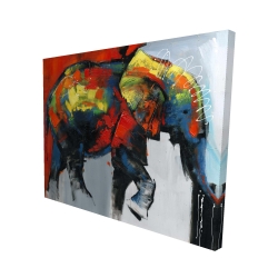 Abstract and colorful elephant in motion