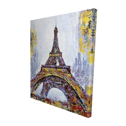 Abstract paint splash eiffel tower