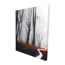 Canvas 48 x 60 - 3D - Mysterious forest with stream
