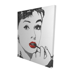 Canvas 48 x 60 - 3D - Audrey hepburn outline style