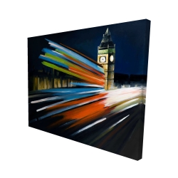 Canvas 48 x 60 - 3D - London bus with long exposure
